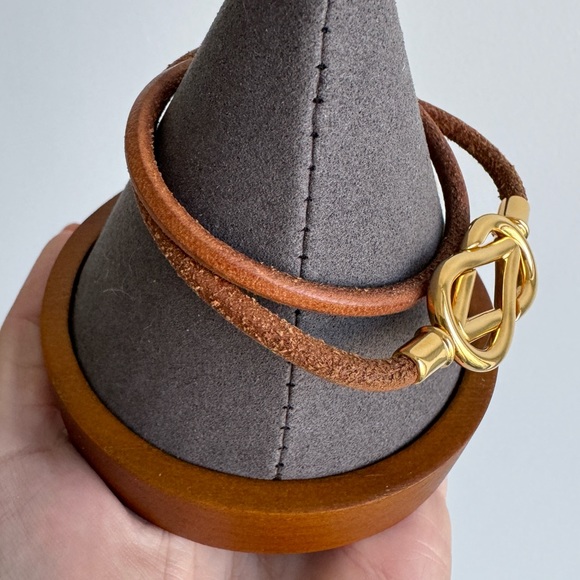 Hermes Vintage Gold Plated Atame Bracelet - Picture 8 of 16